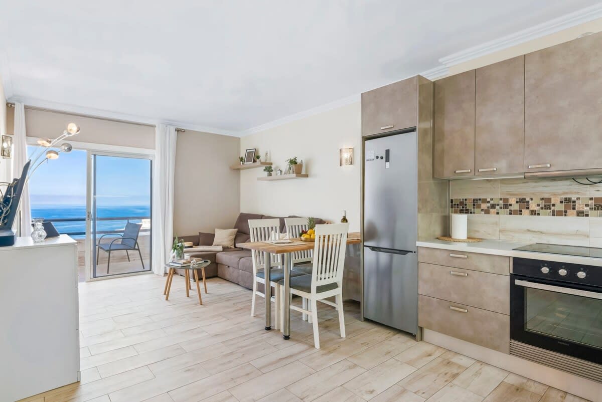 Living Room with Sea-View Terrace, Sitting & Dining Areas & Sofa-Bed