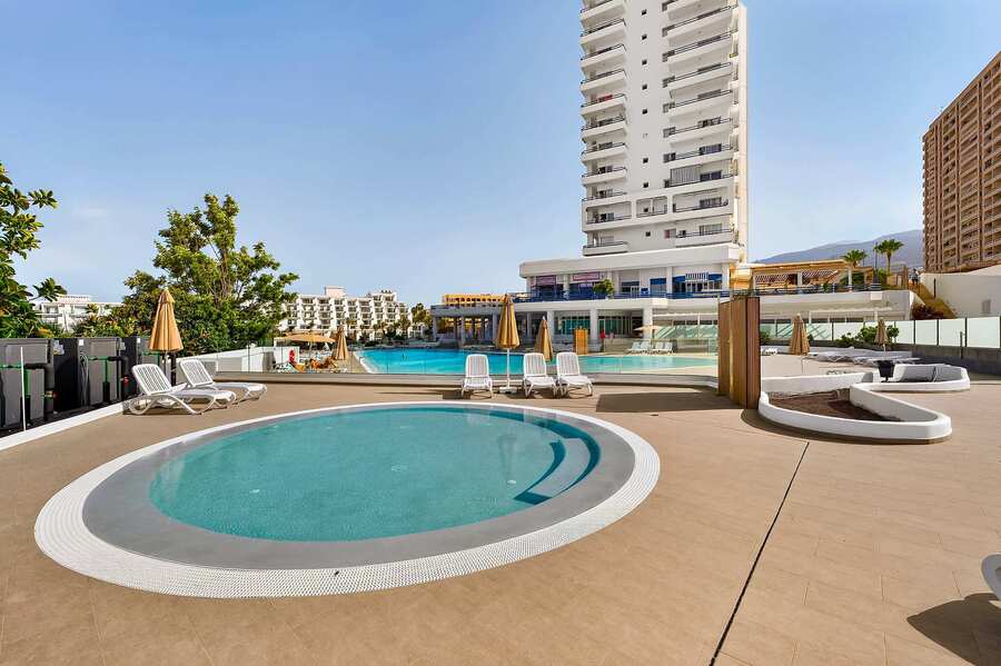 Poolside Views of the Apartment Complex – Comfortable Tenerife Accommodation