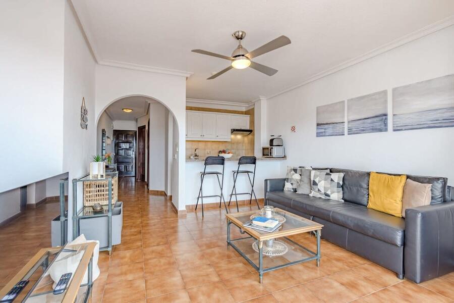 Living Room with Sitting, Bar & Dining Area, TV, Ceiling Fan & Views