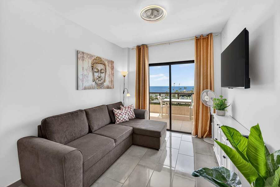 Modern Living Room with Balcony Views