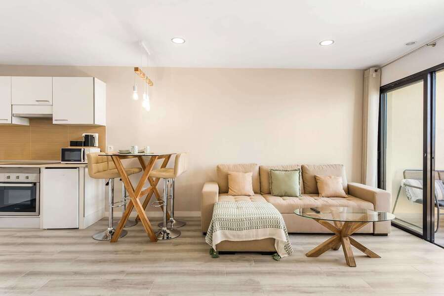 Living Room with Dedicated Working Area, Dining Area, Seating Area, Apple TV & Sonos Sound System