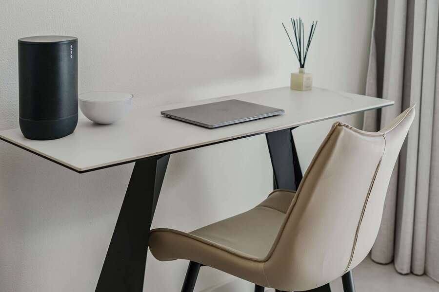 Dedicated Work Desk with Sonos Speaker, Sleek Finishes & Natural Light — Ideal for Remote Work