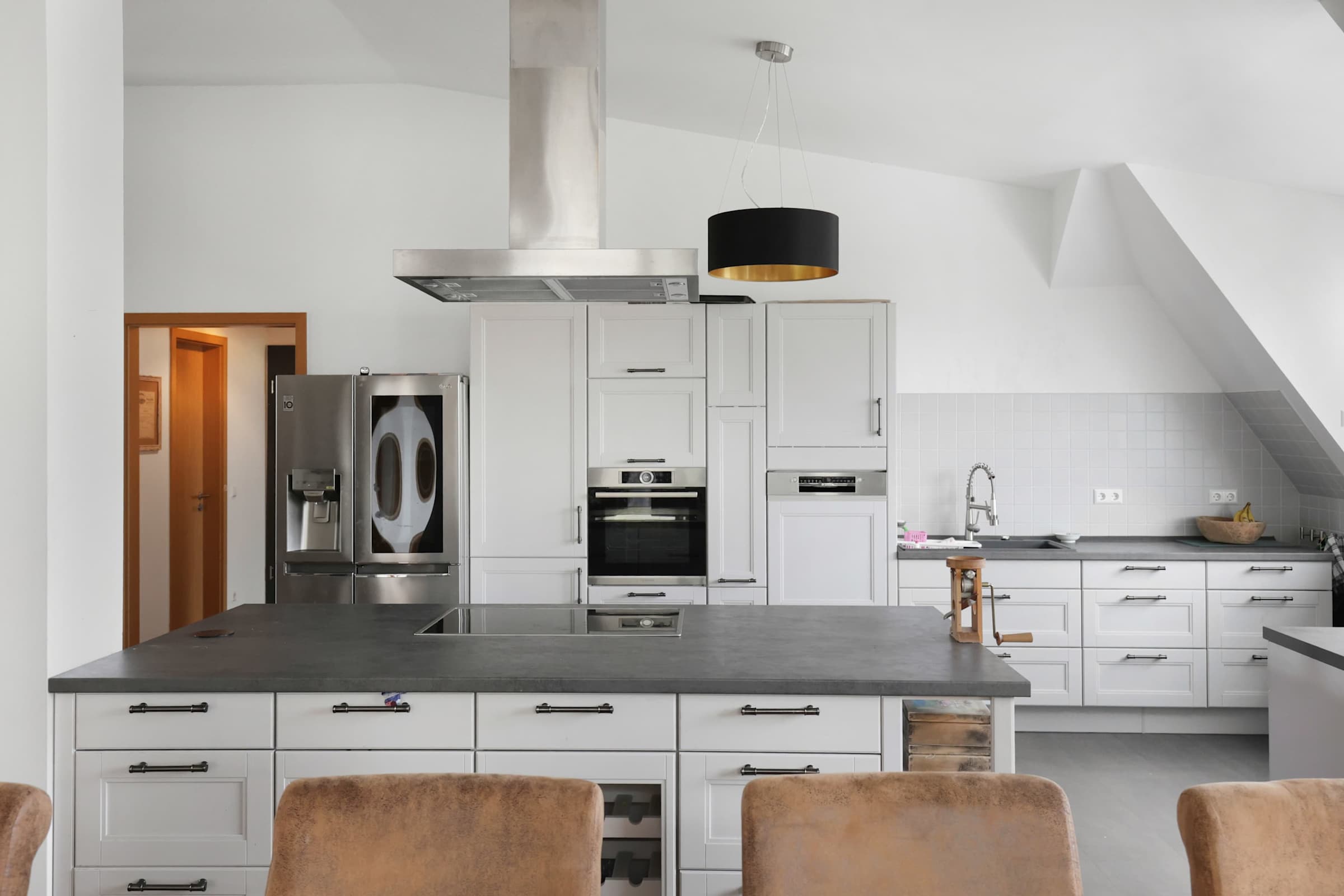 Spacious Chef’s Kitchen | Stainless Appliances & Double Fridge