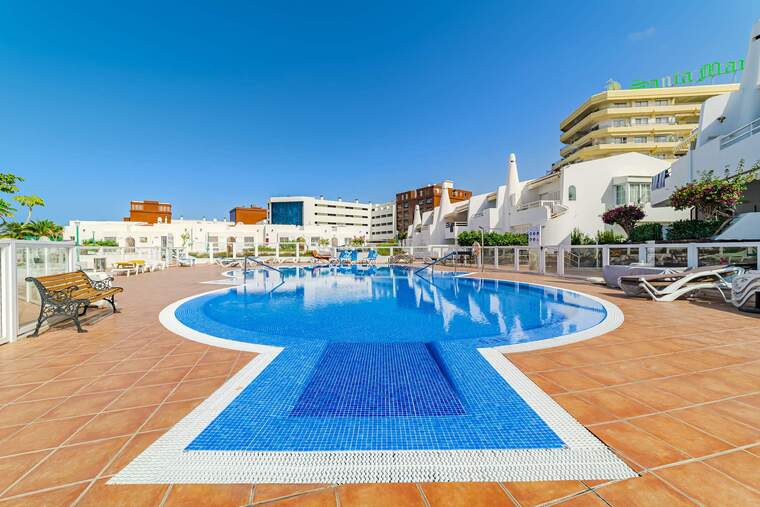 Resort-Style Pool with Sun Loungers – Refresh, Relax & Enjoy the Tenerife Sunshine at SeaShell Crown Luxury Suite