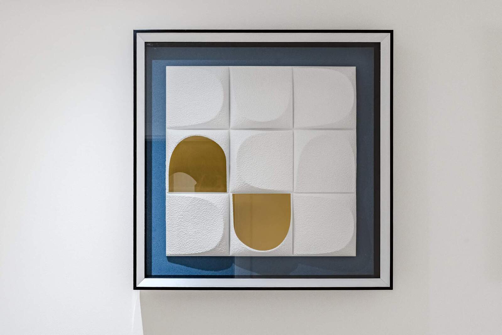 Textured White and Gold Artwork – Clean Design with Mediterranean Accent