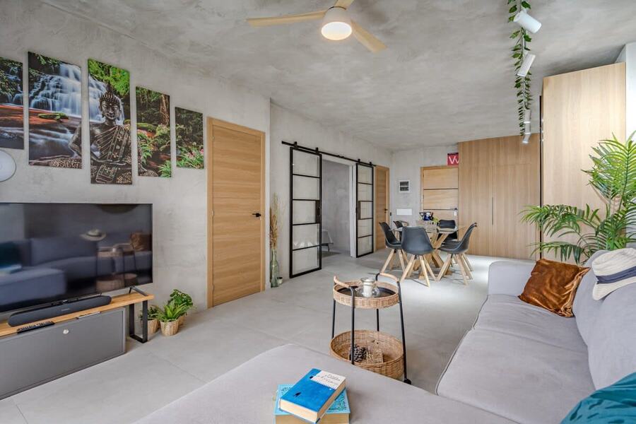 Living Room with Sitting & Dining Areas, Apple TV Multimedia & Sonos Sound System