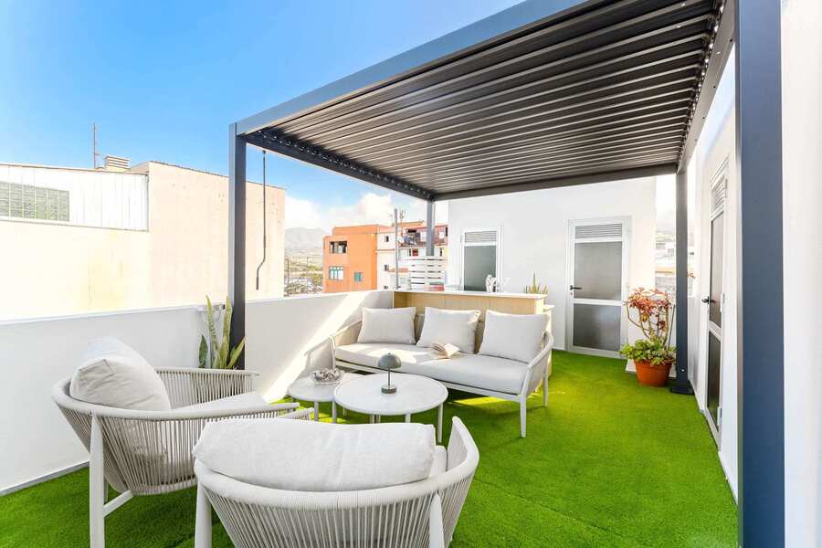 Elegant Shared Rooftop Lounge Terrace with Atlantic Ocean Views