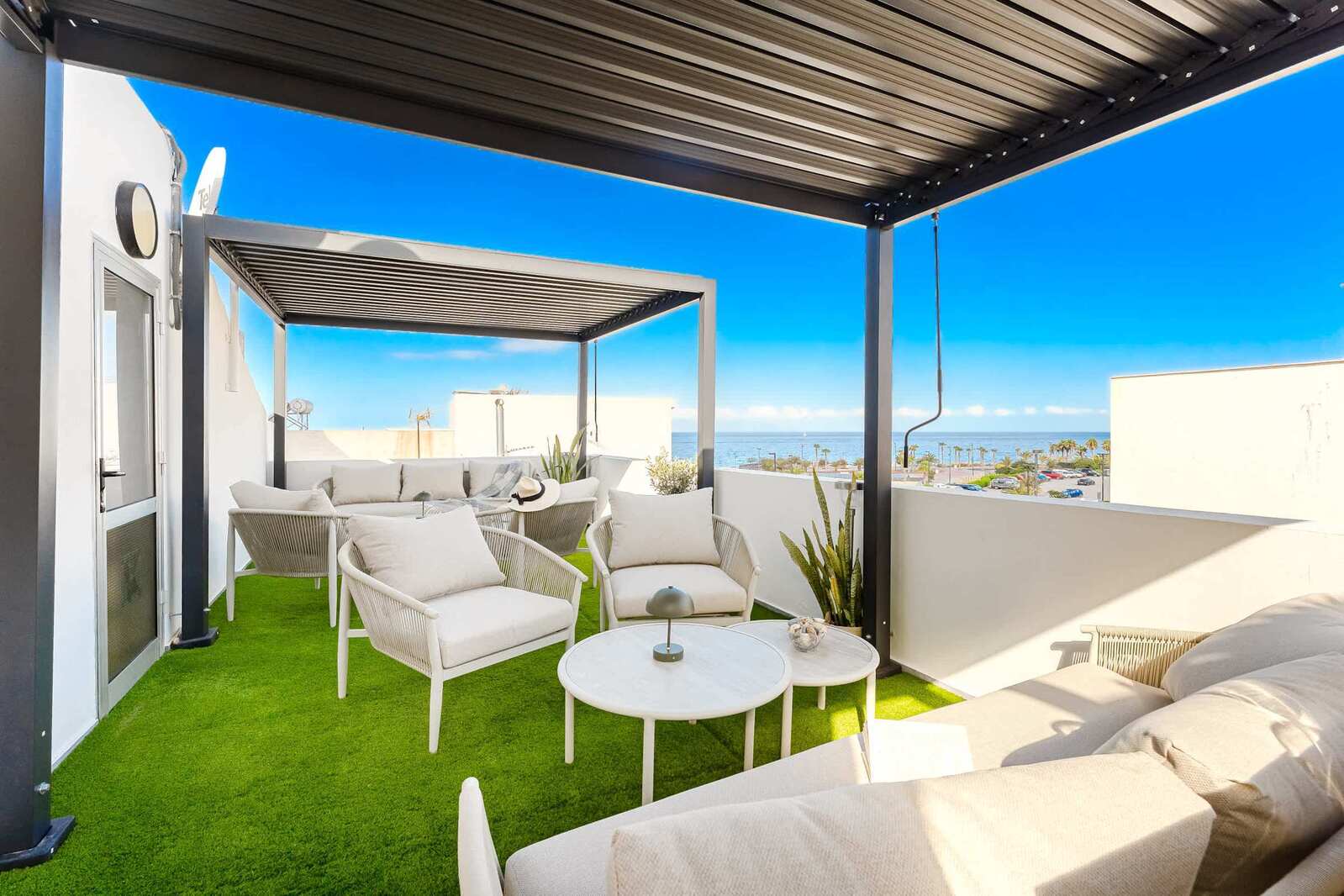 Elegant Shared Rooftop Lounge Terrace with Atlantic Ocean Views