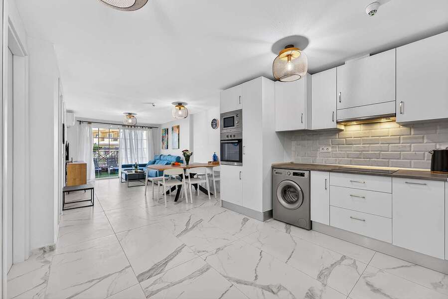 Open-Plan Kitchen Connecting Seamlessly to the Living and Dining Areas