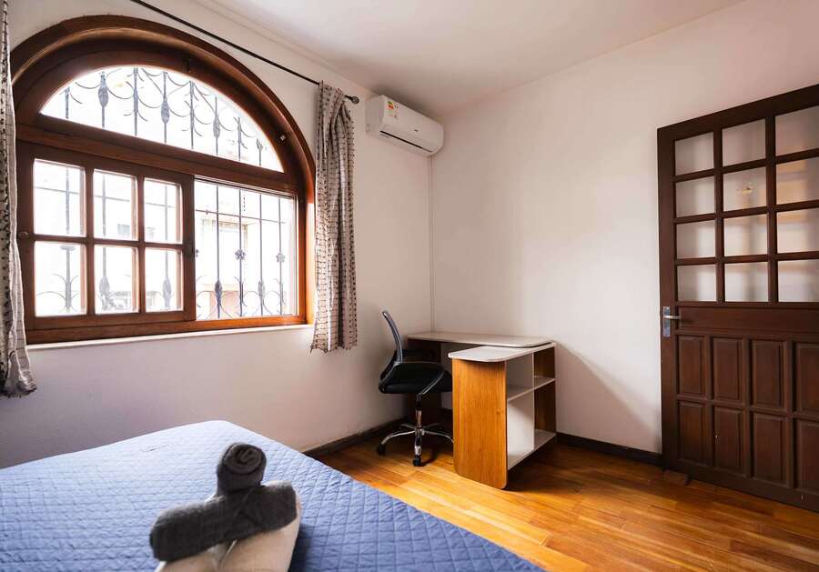 Bedroom Desk with Arched Window