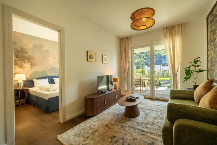 Living room with the bedroom beyond
